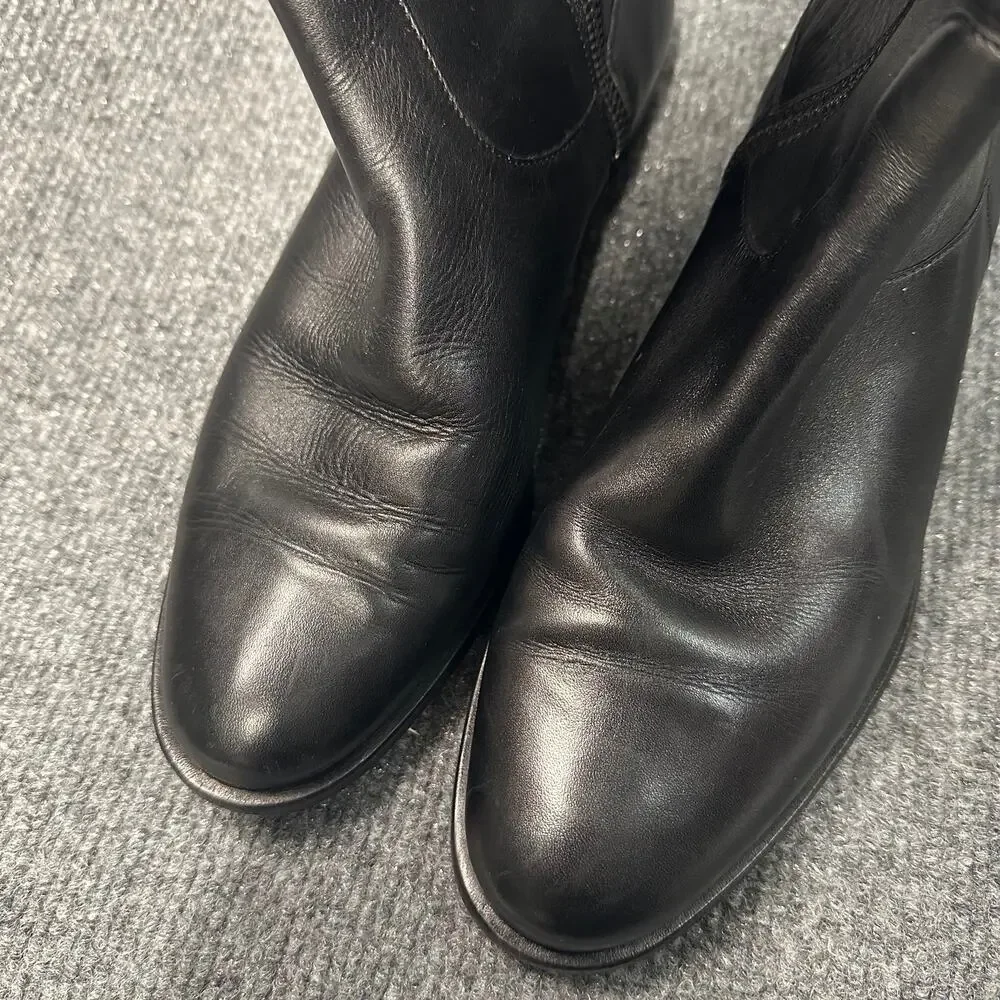 Cole Haan Women's Nke Air Oleanna Boots Pebbled Leather Tall Equestrian Flat 6.5